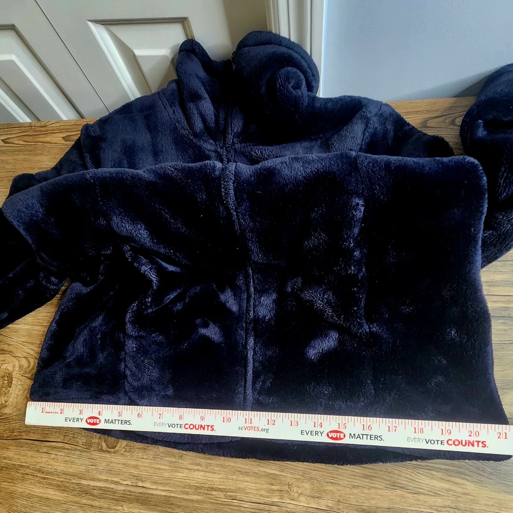 32 Degree Heat Women's Plush Faux Fur Full Zip Jacket, Navy Super Soft Sz Med - Picture 7 of 16